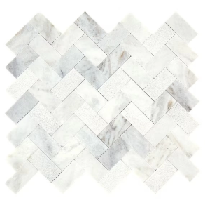 Daphne White Herringbone - stone tile